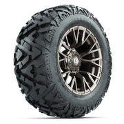GTW Vandal Bronze/Machined 14 in Wheels with 25x10-14 Barrage Mud Tires – Full Set