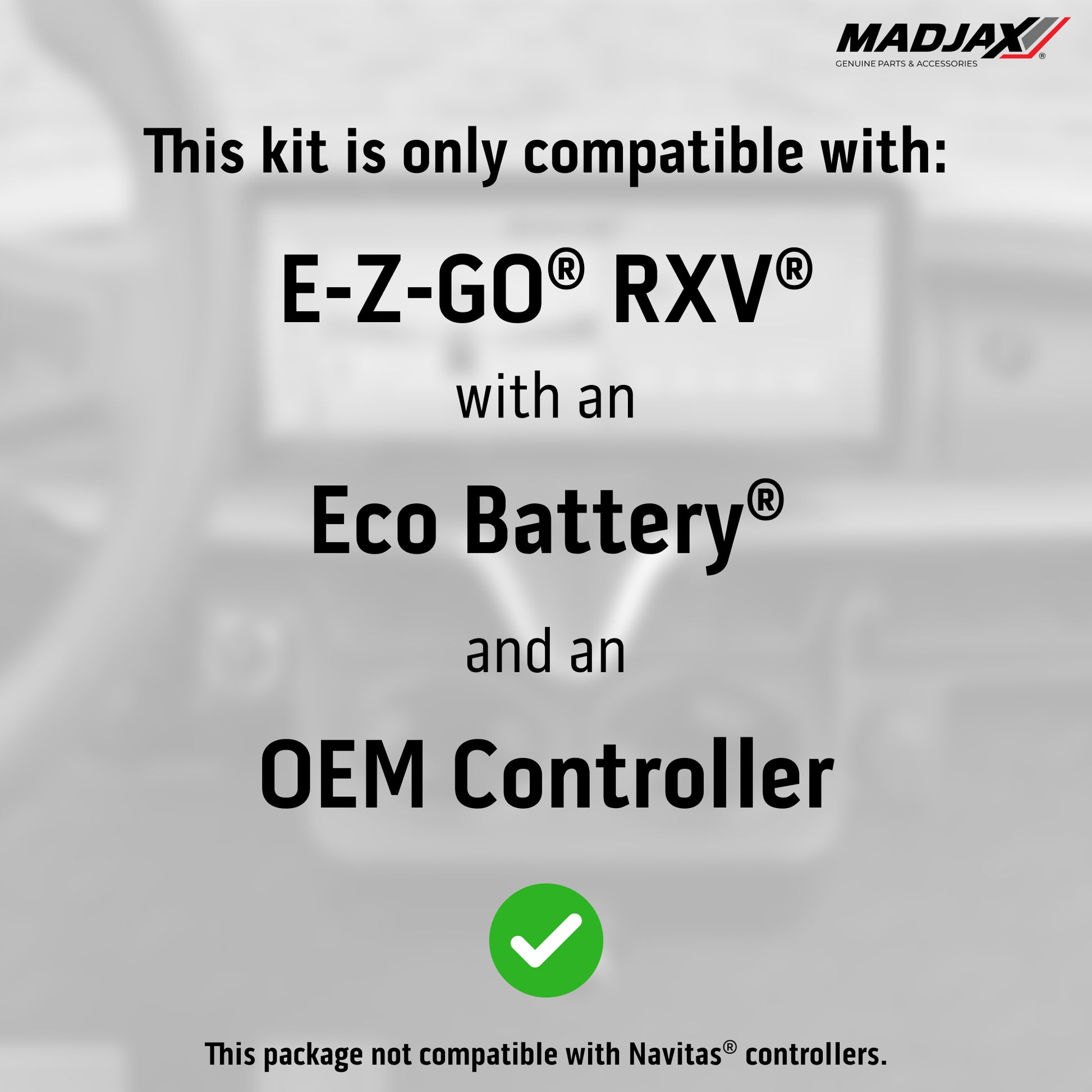 MadJax® Kinect™ Display Screen Kit for A/C motor EZGO RXV wi