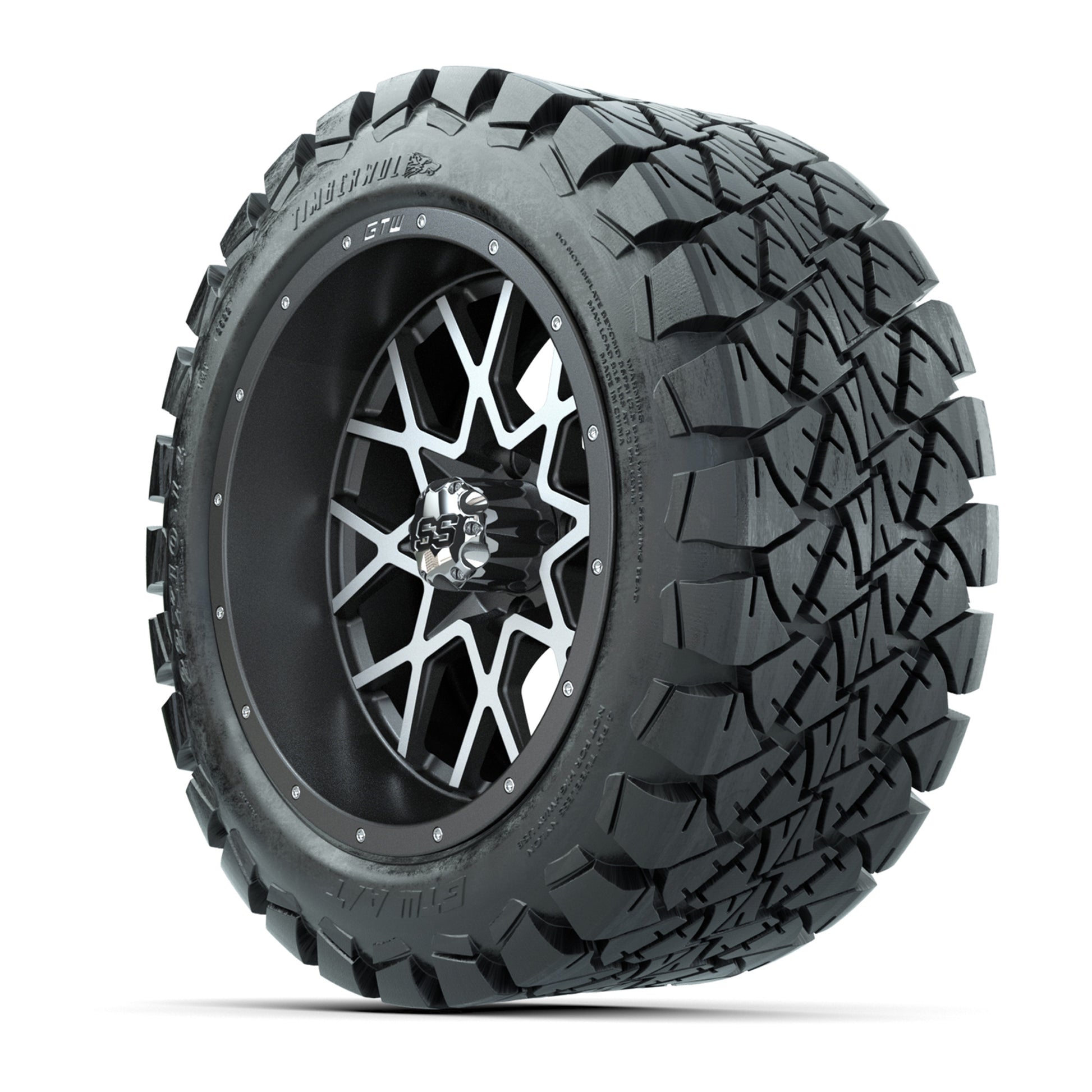 Set of (4) 14 in GTW Vortex Wheels with 22x10-14 GTW Timberw - 3/4 view