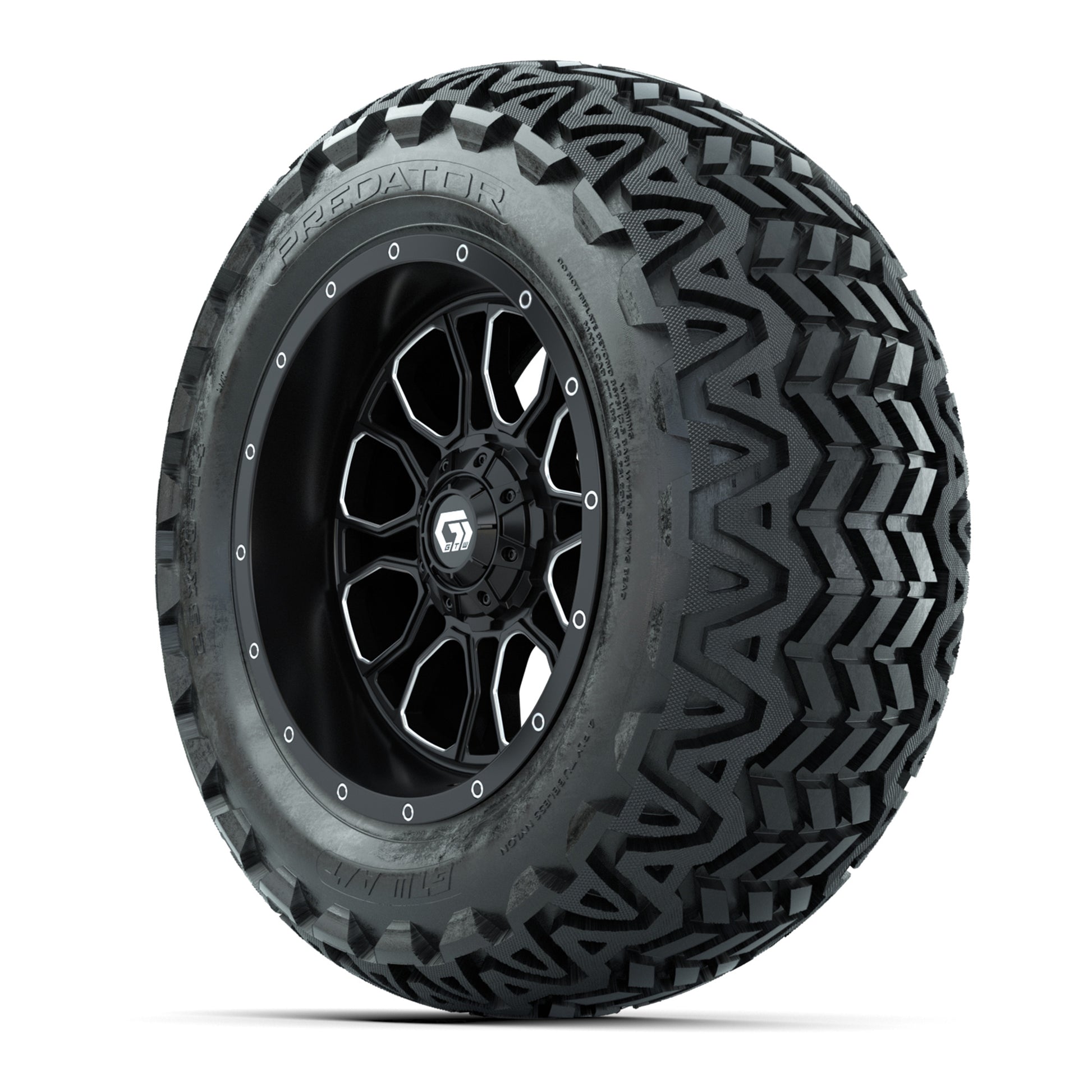 Set of (4) 14 in GTW® Volt Machined &amp; Black Wheels with  - 3/4 view