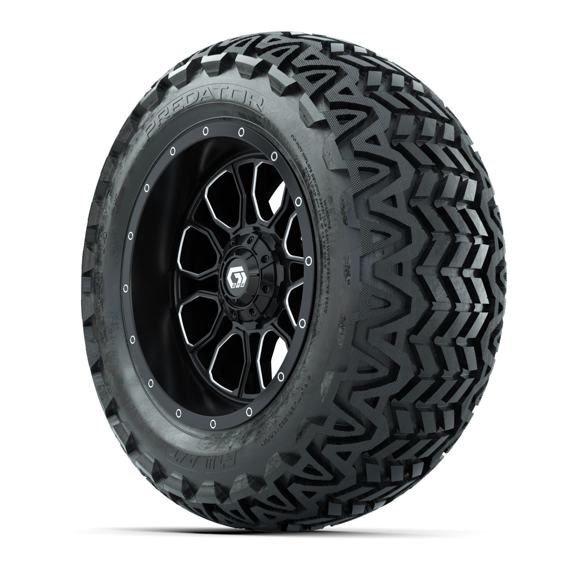 Set of (4) 14 in GTW® Volt Machined &amp; Black Wheels with  - 3/4 view