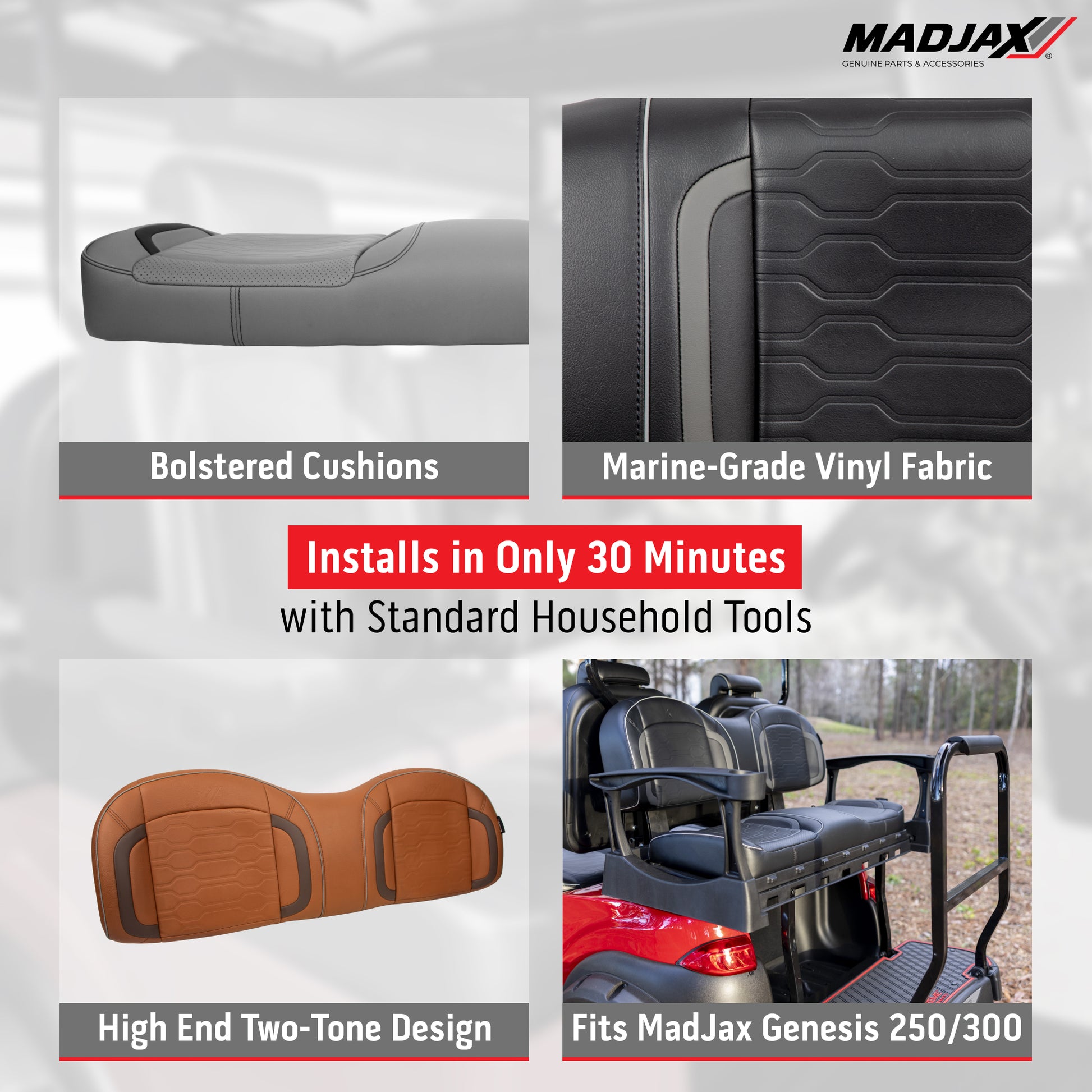 MadJax® Genesis 250/300 Caramel Commander Rear Seat Cushions