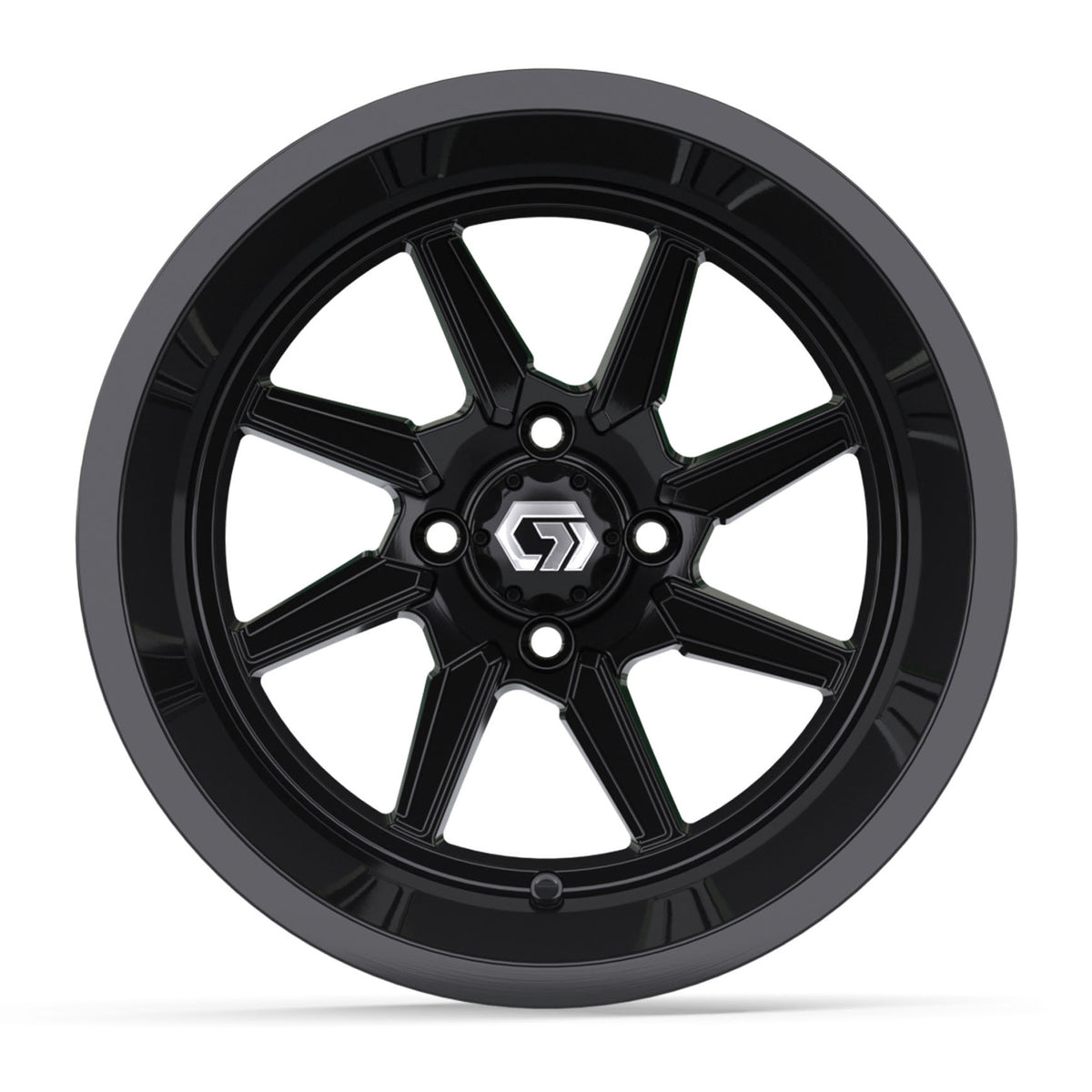 Reaper Ultra-Wide 15 inch GTW golf cart wheel - Glossy Black