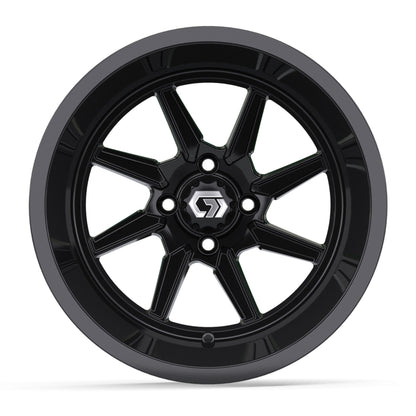 Reaper Ultra-Wide 15 inch GTW golf cart wheel - Glossy Black
