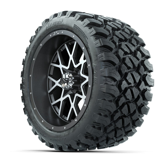 GTW® Vortex 2 Matte Gray//Machined 14 in Wheels with 23X10-R - 3/4 view