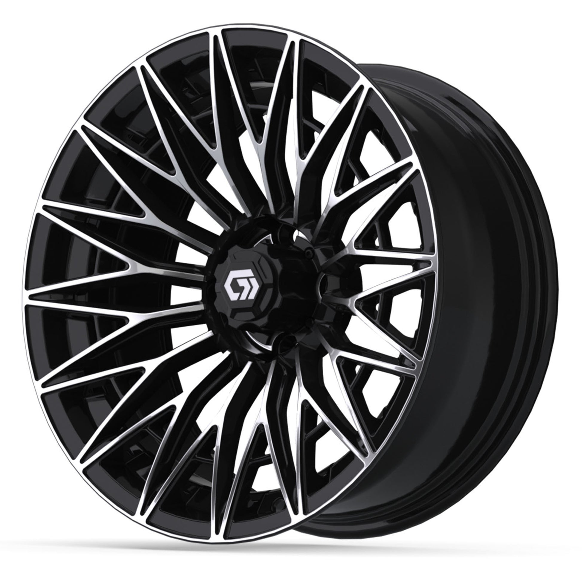 Blur 16 inch GTW golf cart wheel - Black / Machined