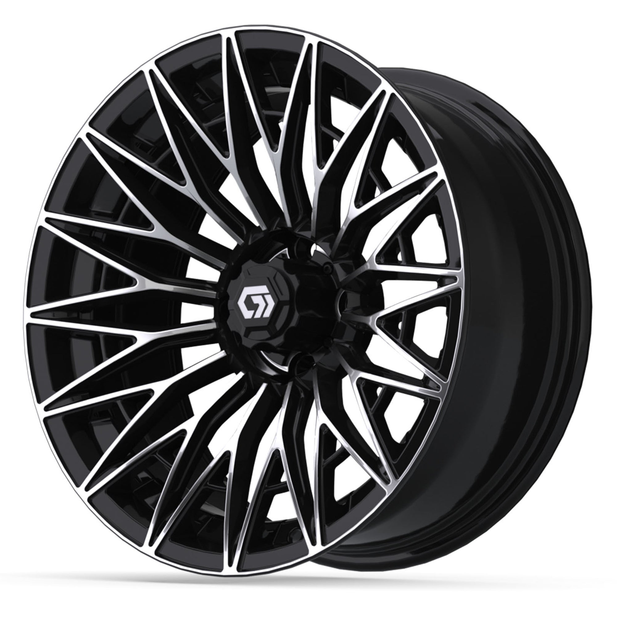 Blur 16 inch GTW golf cart wheel - Black / Machined