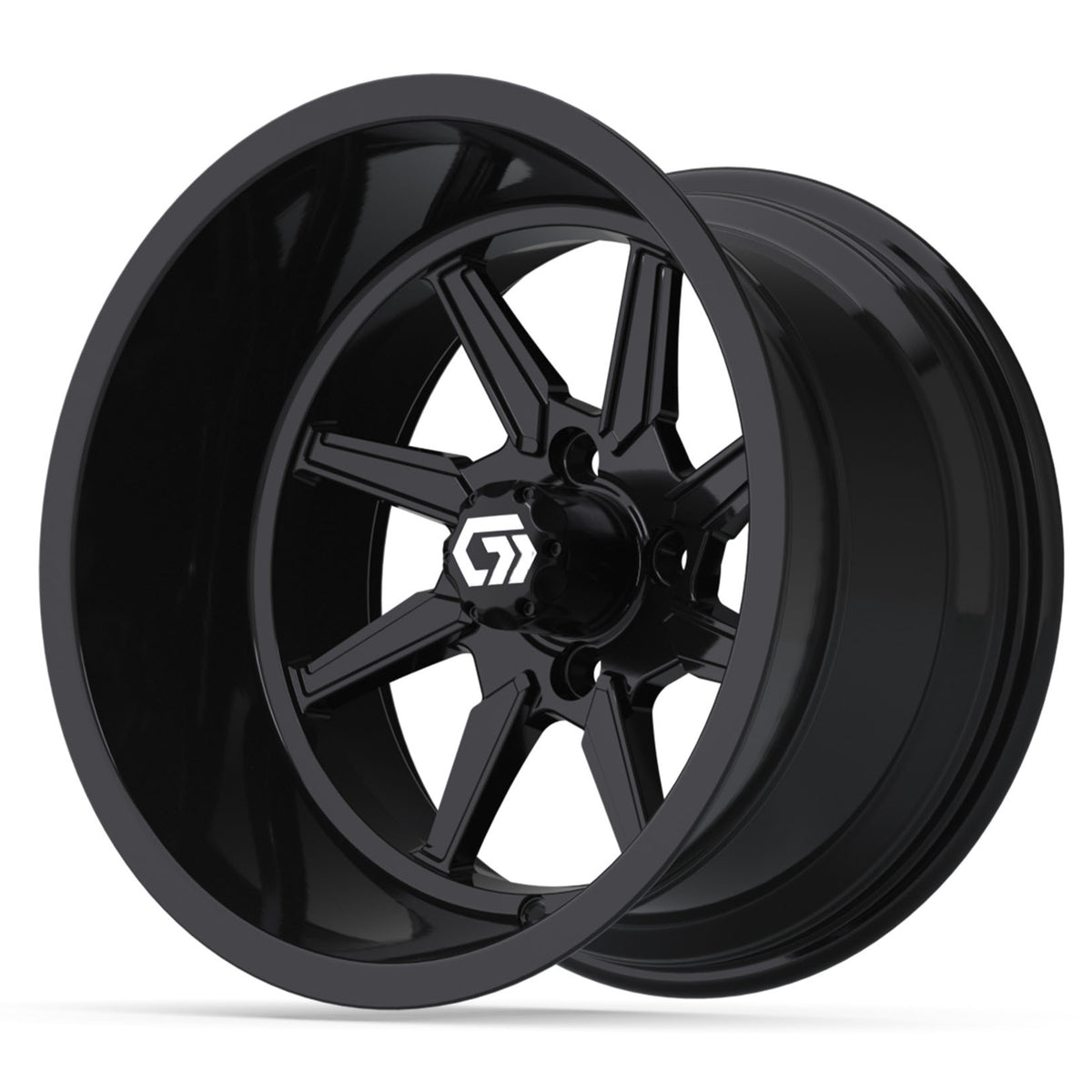 Reaper Ultra-Wide 15 inch GTW golf cart wheel - Glossy Black