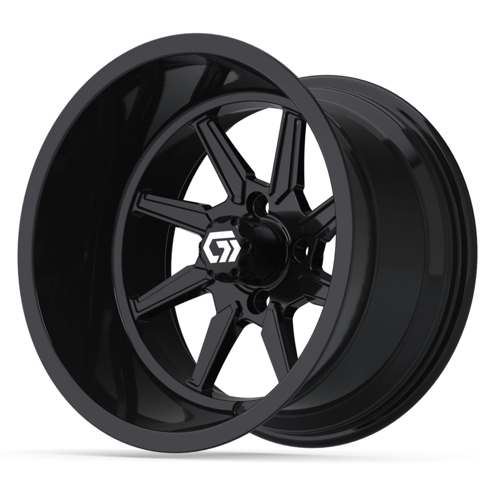 Reaper Ultra-Wide 15 inch GTW golf cart wheel - Glossy Black