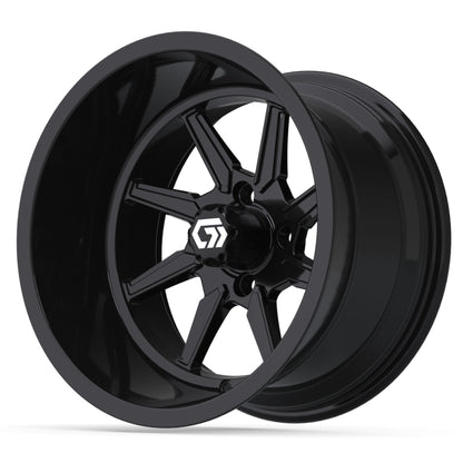 Reaper Ultra-Wide 15 inch GTW golf cart wheel - Glossy Black
