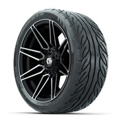 GTW® Stealth Gloss Black/Machined 14 in Wheels with 205/40-R - 3/4 view