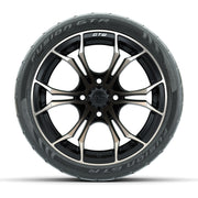 GTW® Spyder Matte Black/Bronze 14 in Wheels with 205/40-R14  - front view