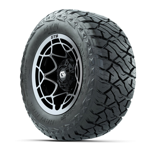 GTW Nexus Black/Machined 12 in Wheels with 23x10.00-R12 Maverick All-Terrain Tires – Full Set