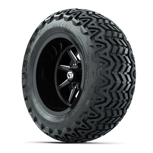 GTW Reaper Black/Machined 14 in Wheels with 23X10-14 Predator All-Terrain Tires – Full Set