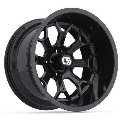 Assault Ultra-Wide 15 inch GTW golf cart wheel - Glossy Black
