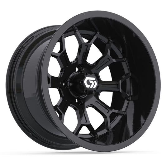 Assault Ultra-Wide 15 inch GTW golf cart wheel - Glossy Black