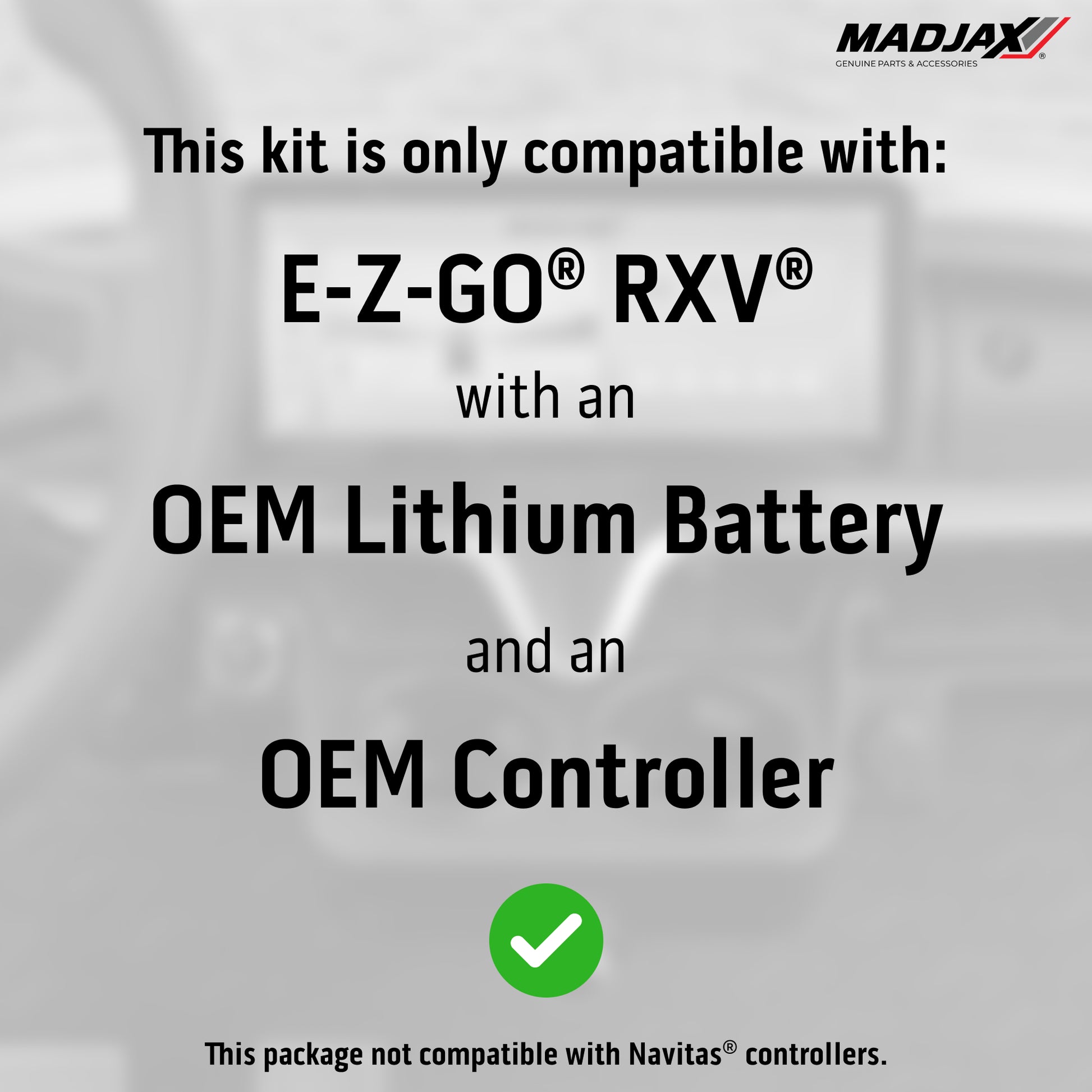 MadJax® Kinect™ Display Screen Kit for A/C motor EZGO RXV EL