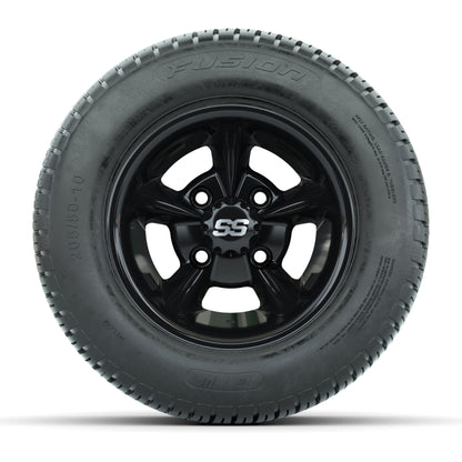 GTW Godfather Black 10 in Wheels with 205/50-10 Fusion Street Tires – Full Set