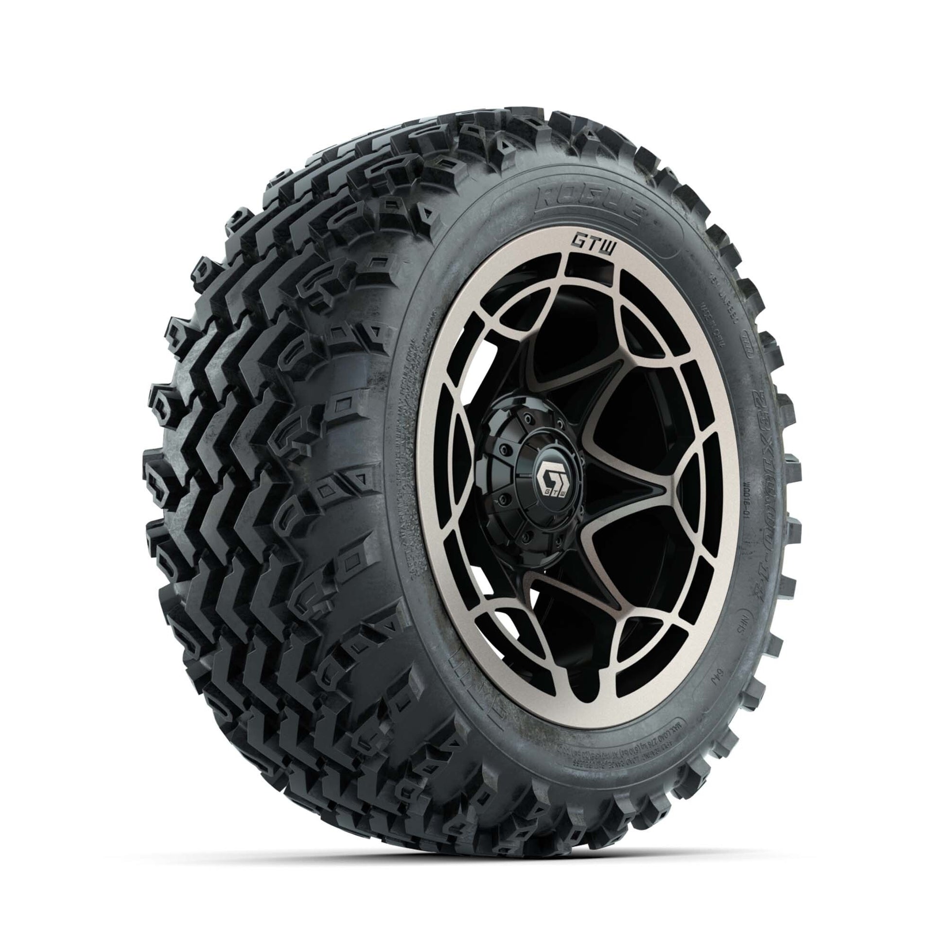 GTW® Nexus Black/Bronze 14 in Wheels with 23X10.00-14 Rogue All-Terrain Tires – Full Set