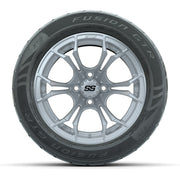 GTW® Spyder Silver Brush 14 in Wheels with 255/45-R14 Fusion - front view