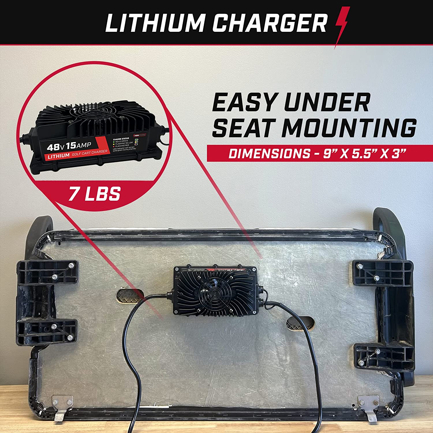FORM 48V Lithium Golf Cart Charger - 58.4 Volt Output