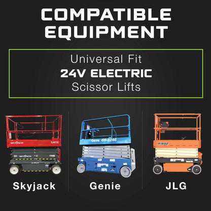 24 Volt Battery Charger for Genie Skyjack, JLG Scissor Lift, Forklift, Electric Pallet Jack, Floor Scrubber - 24V 25A Lithium, LiFePO4, Lead Acid, AGM