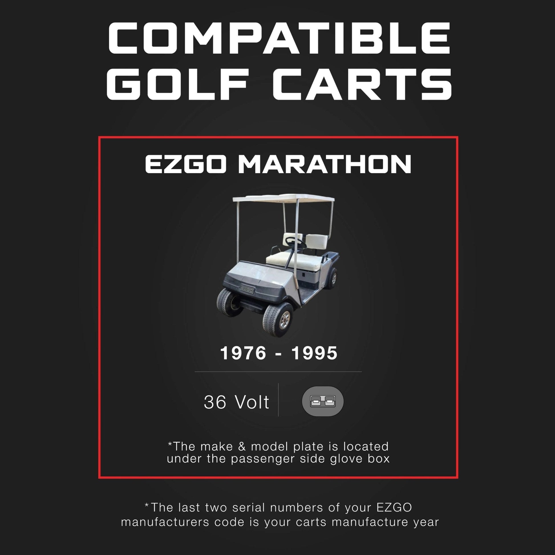 EZGO 36V Golf Cart Charger - Marathon - SB50 Anderson Plug - 36V 18A Lithium, LiFePO4, Lead Acid, AGM
