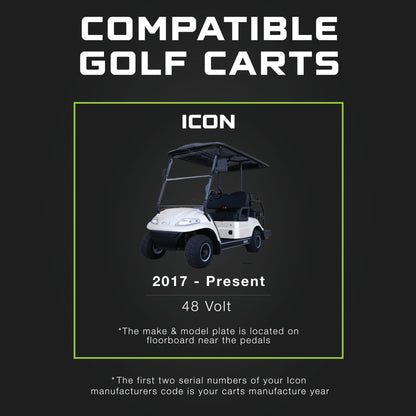 ICON 48 Volt Golf Cart Battery Charger - 48V 15 AMP Lithium, LiFePO4, Lead Acid, AGM
