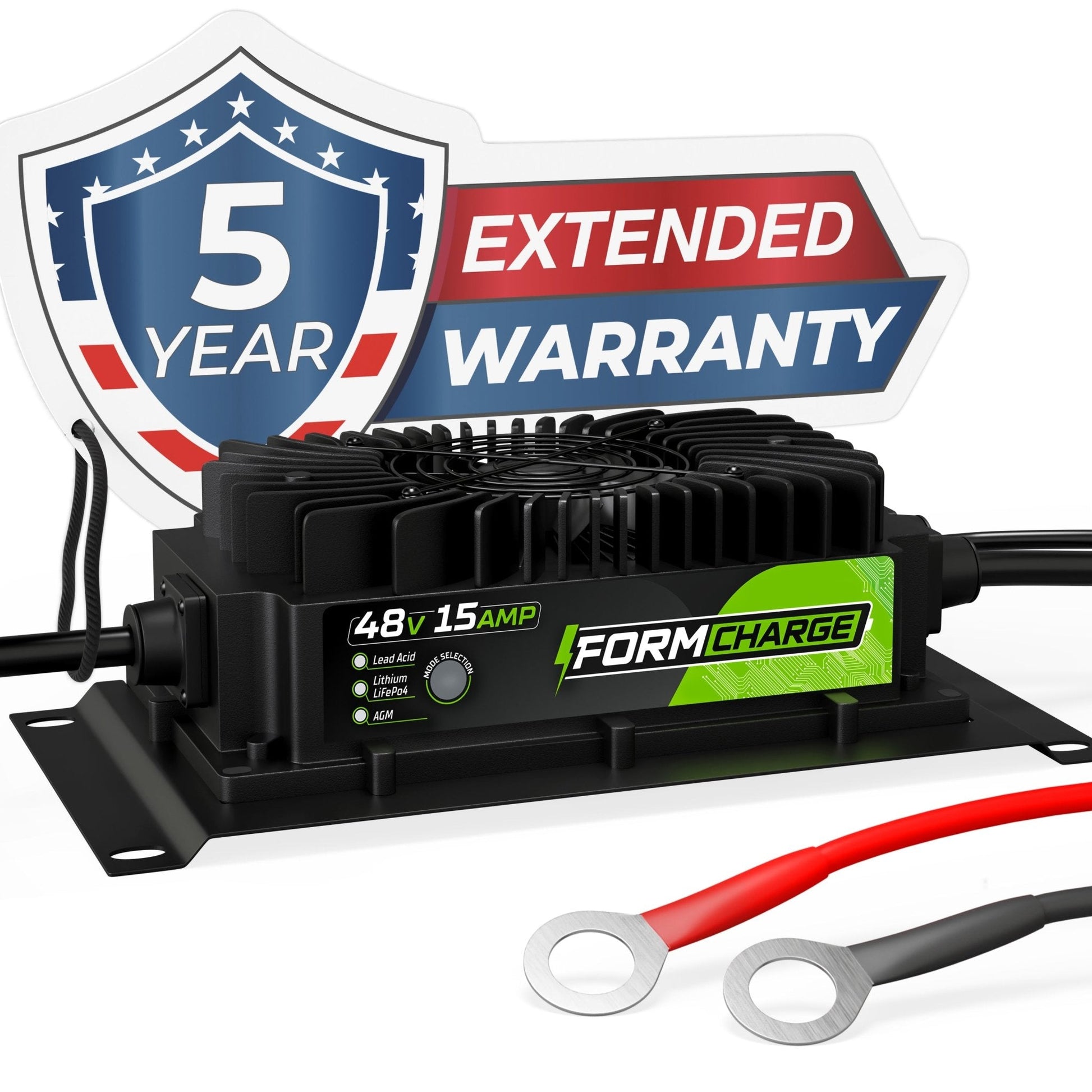 ICON 48 Volt Golf Cart Battery Charger - 48V 15 AMP Lithium, LiFePO4, Lead Acid, AGM