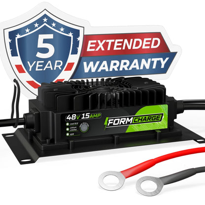 ICON 48 Volt Golf Cart Battery Charger - 48V 15 AMP Lithium, LiFePO4, Lead Acid, AGM