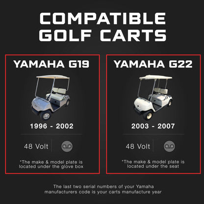 YAMAHA 48V Golf Cart Charger - G19 & G22 - 48V 15A Lithium, LiFePO4, Lead Acid, AGM