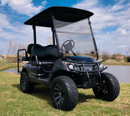 MODZ® 14" Mauler Glossy Black with Ball Mill Wheels & Street Tires Combo (MODZ Street Fox Radial 205/40-14)
