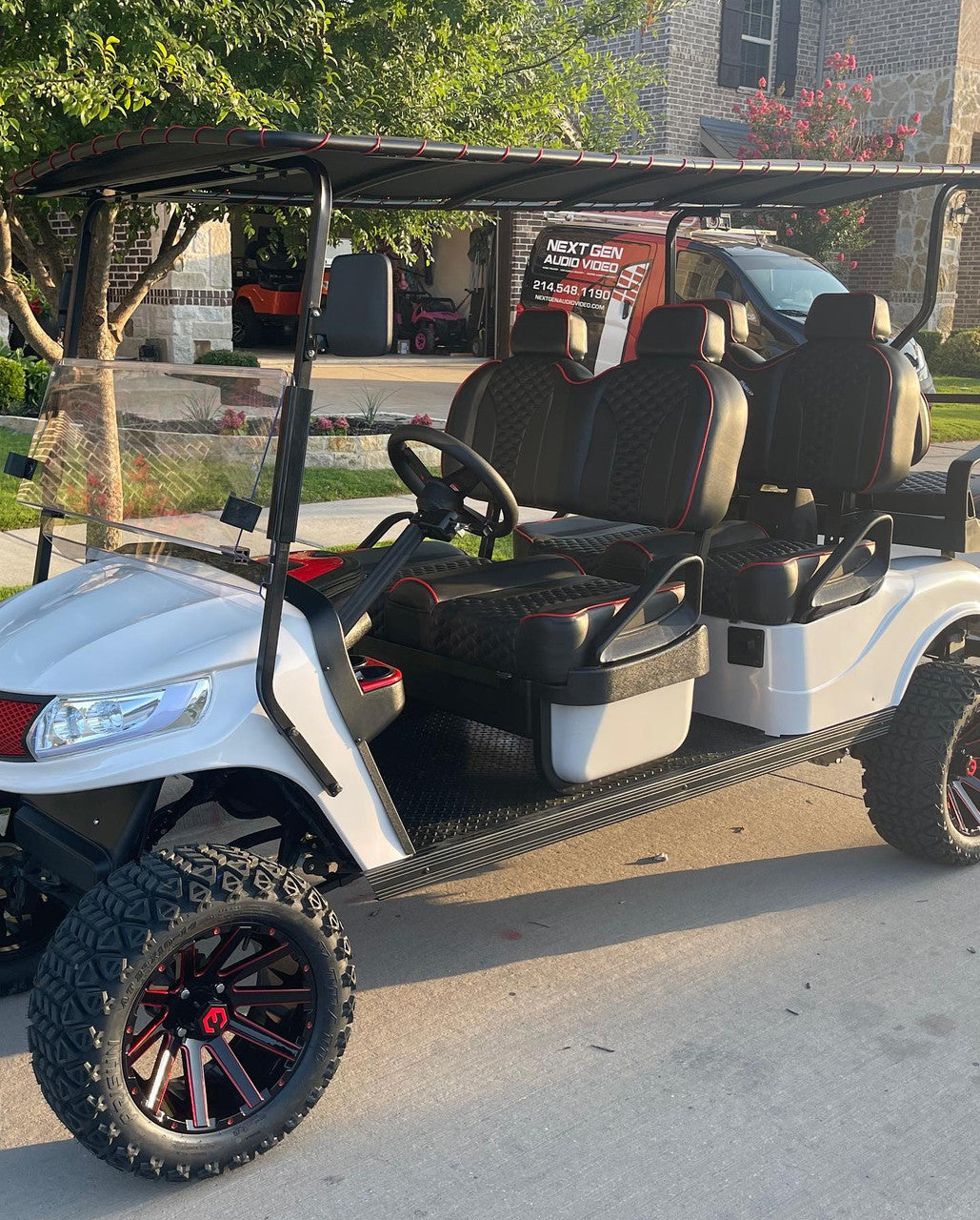 MODZ® 14" Mauler Glossy Black and Red with Ball Mill Wheels & Off-Road Tires Combo (Arisun X-Armory All-Terrain 23x10-14 Radial)