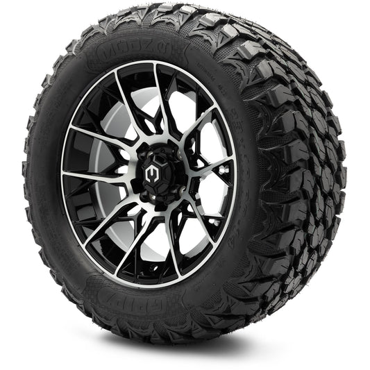 MODZ® 14" Chaos Machined Black Wheels & Off-Road Tires Combo (MODZ Gripz 23x10-14)