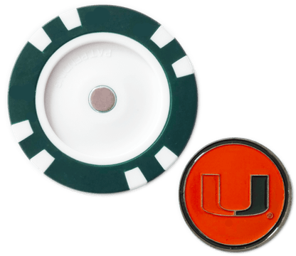 Officially Licensed Miami Hurricanes Poker Chip Ball Marker