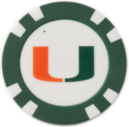 Officially Licensed Miami Hurricanes Poker Chip Ball Marker