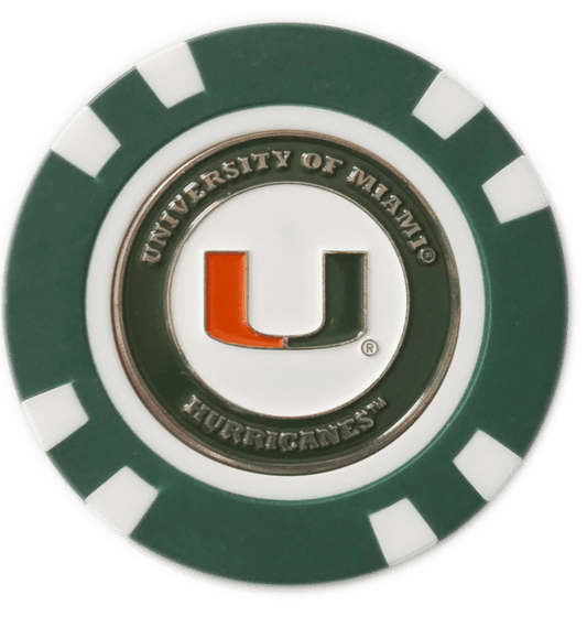 Officially Licensed Miami Hurricanes Poker Chip Ball Marker