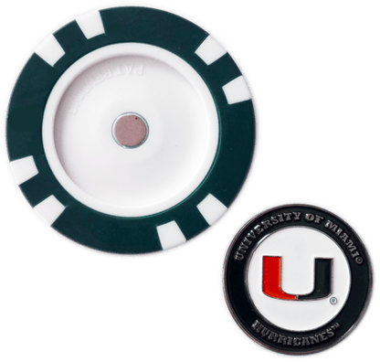 Officially Licensed Miami Hurricanes Poker Chip Ball Marker