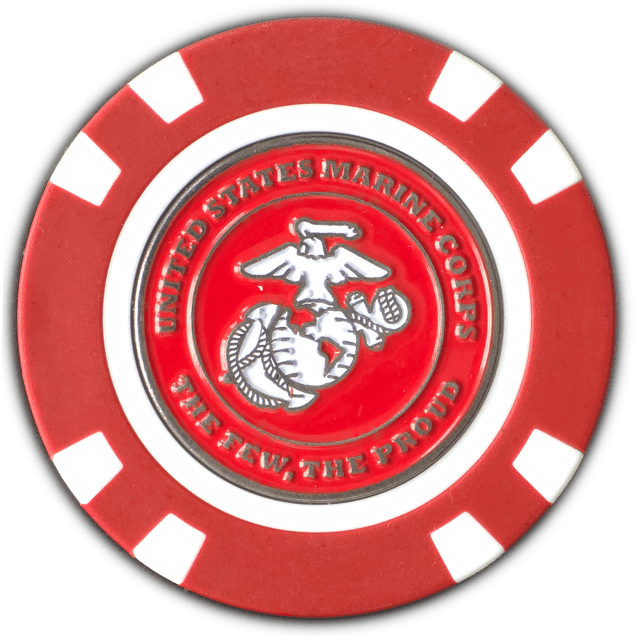 Officially Licensed U.S. Marines Poker Chip Ball Marker