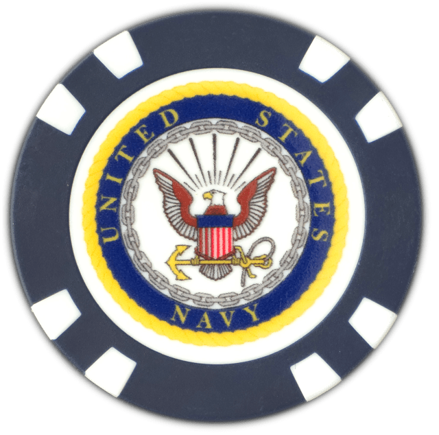 Officially Licensed U.S. Navy Poker Chip Ball Marker