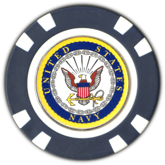 Officially Licensed U.S. Navy Poker Chip Ball Marker