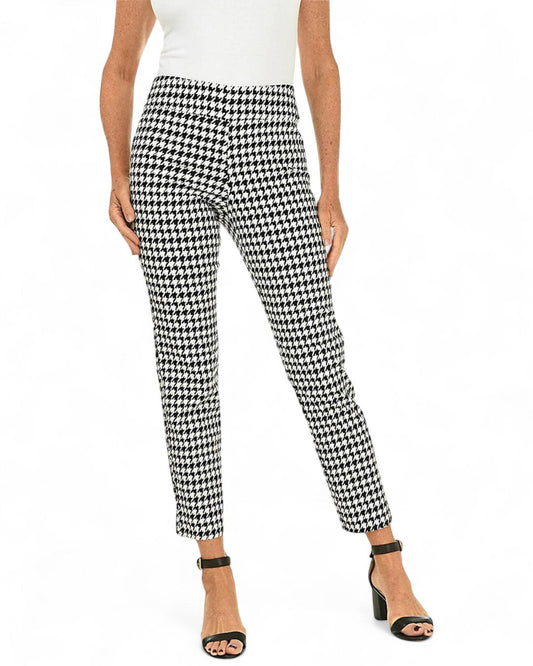 Krazy Larry P507 Pull on Pant - Black Mini Hounds tooth