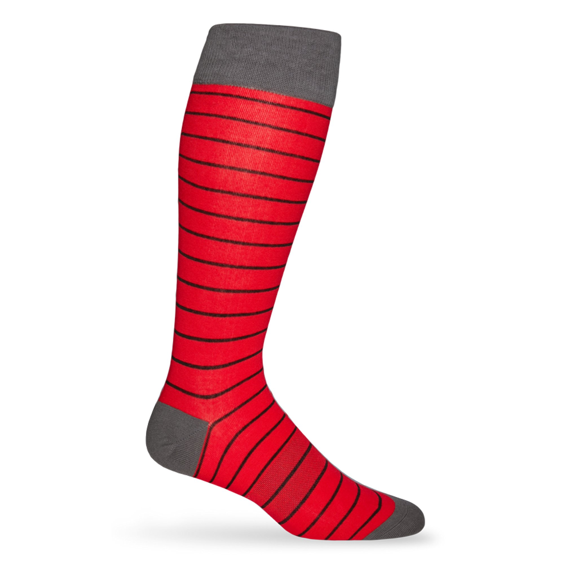 Red and Black - Wide Stripe Socks
