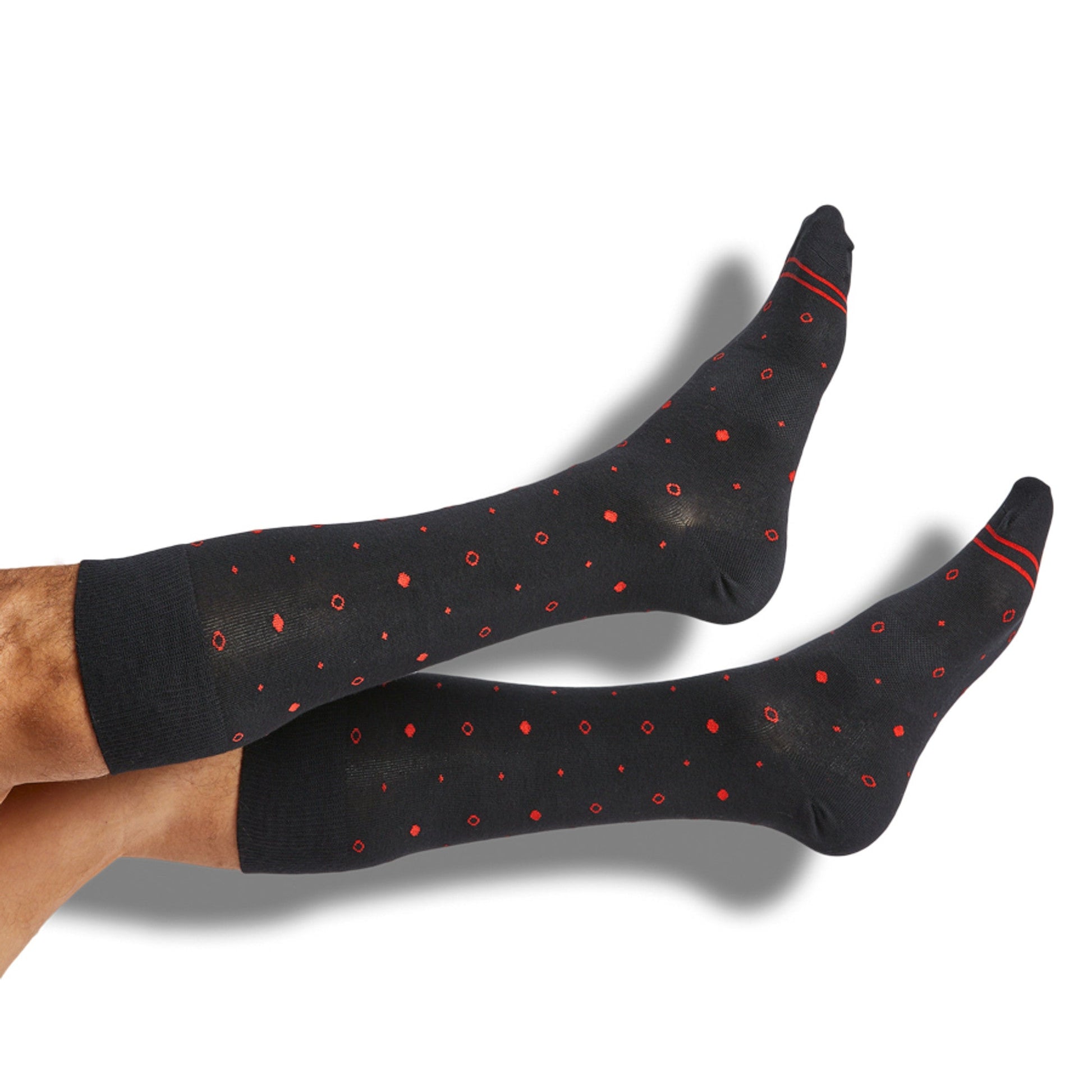Red / Black Dress Socks 4 Pack