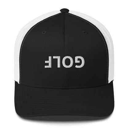 Upside Down Golf Trucker Cap - White Logo