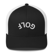 Upside Down Golf Arch Trucker Cap