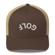 Upside Down Golf Arch Trucker Cap