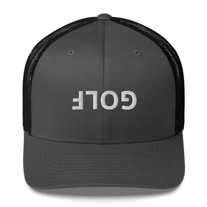 Upside Down Golf Trucker Cap - White Logo