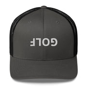Upside Down Golf Trucker Cap - White Logo
