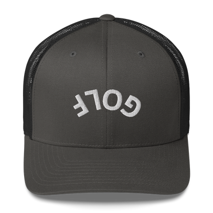 Upside Down Golf Arch Trucker Cap